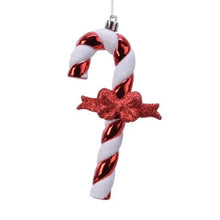 Load image into Gallery viewer, Candy Cane with Bow Christmas Tree Decoration
