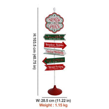 Load image into Gallery viewer, Christmas Retro North Pole Directions Sign
