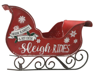 Vintage Style Metal Santa Sleigh