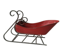 Load image into Gallery viewer, Small Red Metal Christmas Santa Sleigh Decoration

