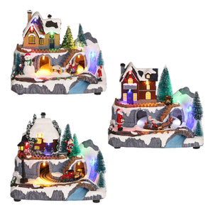 Luville Christmas Village Mountain Scene Animated Decoration