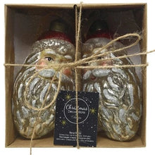 Load image into Gallery viewer, Set of 2 Glass Santa Christmas Bauble

