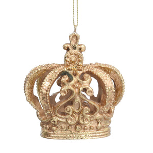 Gold Crown Hanging Christmas Decoration 9cm