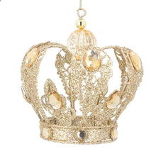 Load image into Gallery viewer, Gold Christmas Jewel Crown Decoration 11cm
