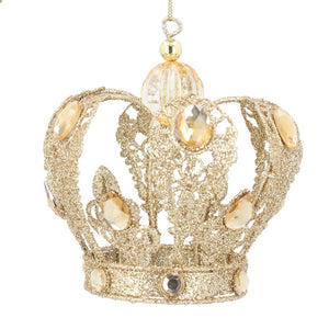 Gold Christmas Jewel Crown Decoration 11cm