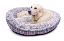 Load image into Gallery viewer, Dove Grey Check Extra Large Donut Bed
