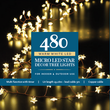 Load image into Gallery viewer, Noma 480 Warm White Micro Christmas Star Garland
