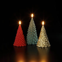 Load image into Gallery viewer, Set of 3 Traditional Flickering Tree Candles
