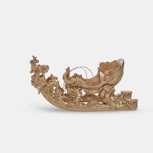 Gold Santa Sleigh Hanging Decoration