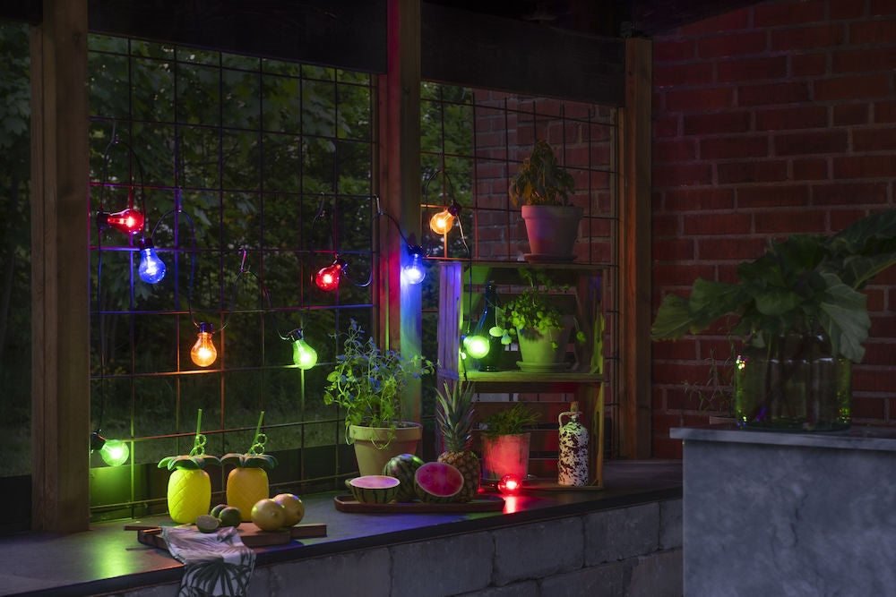 Konstsmide 20 Multi-Coloured Bulb Warm White LED Festoon Lights