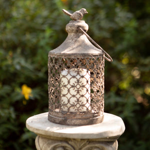 Cosenza Rustic Lantern with Bird Detail