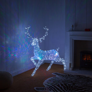 Northern Lights Jewelled Stag with Multi Colour Lights 1.4m