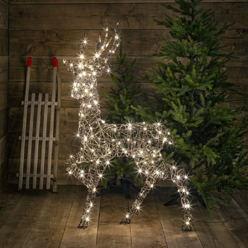 Noma Standing Wicker Stag 1.35m LED Lit Figure