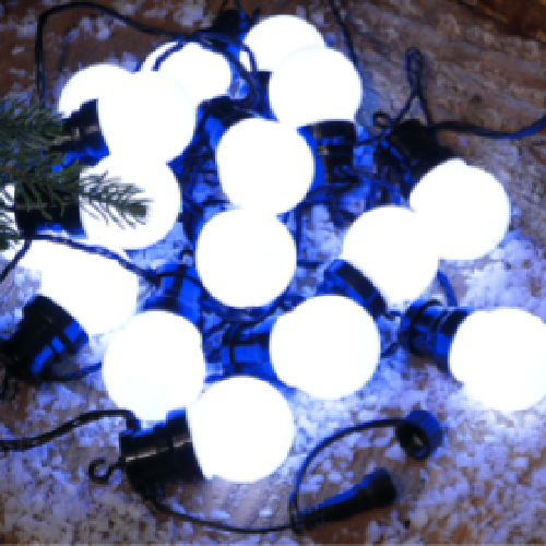 20 White Connectable Festoon Lights