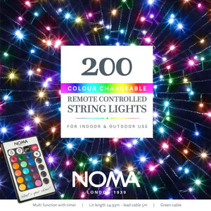 200 Colour Changeable String Lights Remote Controlled