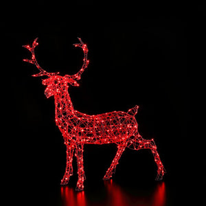 Noma Colour Changeable White Wicker Christmas Stag 1.4m