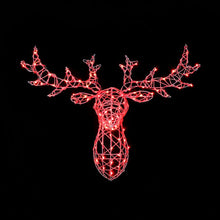 Load image into Gallery viewer, Noma Colour Changeable White Wicker Christmas Stag&#39;s Head 80cm
