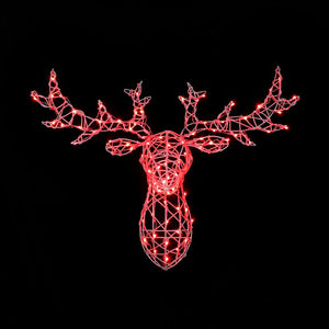 Noma Colour Changeable White Wicker Christmas Stag's Head 80cm