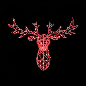 Noma Colour Changeable White Wicker Christmas Stag's Head 80cm