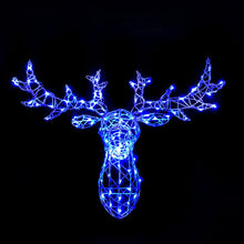 Load image into Gallery viewer, Noma Colour Changeable White Wicker Christmas Stag&#39;s Head 80cm
