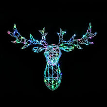 Load image into Gallery viewer, Noma Colour Changeable White Wicker Christmas Stag&#39;s Head 80cm
