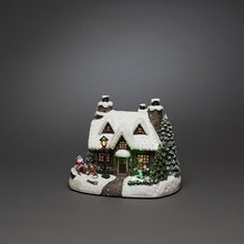Load image into Gallery viewer, Konstsmide Christmas Fibre Optic Lit Village House with Santa and Reindeer
