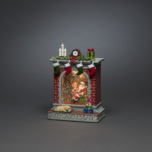 Konstsmide Christmas Santa in Fireplace Water Lantern