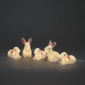 Acrylic Lit LED Warm White Rabbit Set