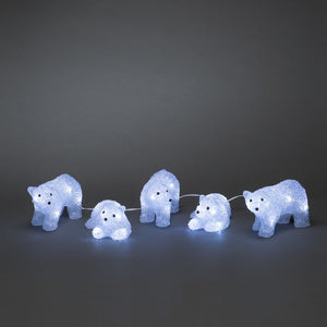 Konstsmide 5 Piece Acrylic Polar Bear Light Set