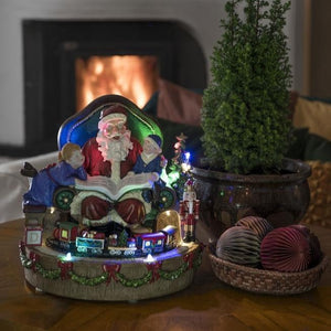 Konstsmide Christmas Fibre Optic Story Telling Santa with Train