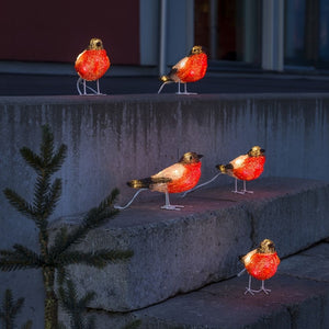Konstsmide 5 Piece Acrylic Bullfinches LED Light Set