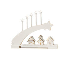 Load image into Gallery viewer, White Wooden Shooting Star Christmas Candle Bridge

