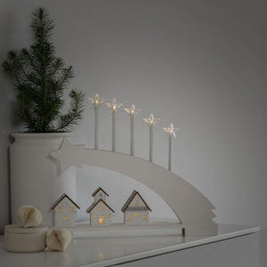 White Wooden Shooting Star Christmas Candle Bridge