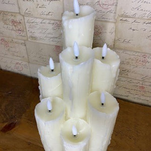 7 Piece FlickaBrights Melted Edge Wax Candles
