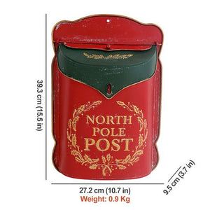 Vintage Style North Pole Post Christmas Post Box