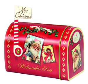 Small Christmas Mailbox Filled with Milk Chocolate Bars and Pralines