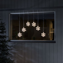 Load image into Gallery viewer, Konstsmide 6 Warm White Acrylic Snowflakes Curtain Lights
