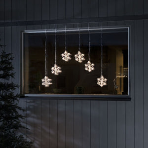 Konstsmide 6 Warm White Acrylic Snowflakes Curtain Lights
