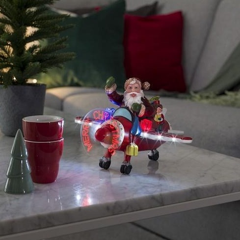 Konstsmide Christmas Fibre Optic Santa Plane