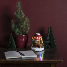 Load image into Gallery viewer, Christmas Post Box with Child and Dog Lit Scene
