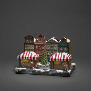 Fibre Optic Christmas Village Market Scene