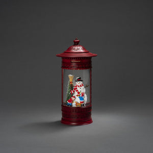 Konstsmide Red Christmas Mailbox Snowman Scene Water Lantern