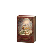 Load image into Gallery viewer, Red Vintage Christmas Book with Santa &amp; Sleigh Scene Water Lantern
