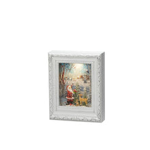 Load image into Gallery viewer, Konstsmide Christmas White Picture Frame with Santa Woodland Scene Water Lantern

