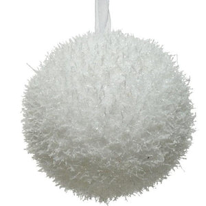 White Ice Effect Bauble 8cm