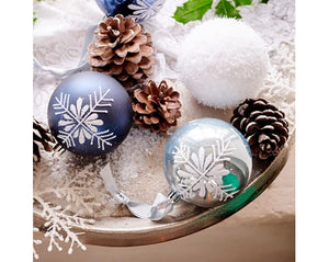 White Ice Effect Bauble 8cm