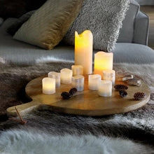 Load image into Gallery viewer, Cream Wax LED Pillar Candles Candle 17cm
