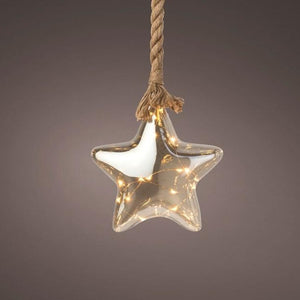 Micro LED Christmas Star with Jute Rope Decoration