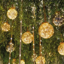 Load image into Gallery viewer, Lumineo Micro LED 14cm Ball with Jute Rope Hanging Decoration
