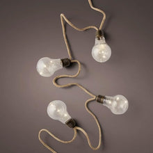 Load image into Gallery viewer, 5 Bulb Lights on Hemp Rope Battery Operated
